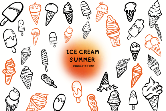 Ice Cream Summer: A Playful Dingbats Font for Creative Projects