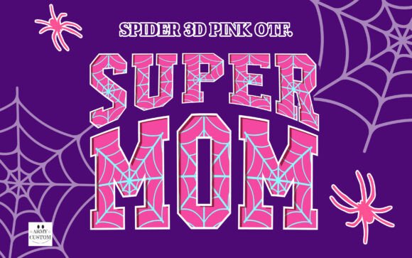 Spider 3d Pink: Weaving Vibrant Web Typography